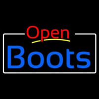 Blue Boots Open With White Border Leuchtreklame