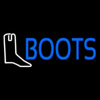 Blue Boots With Logo Leuchtreklame