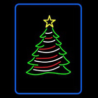 Blue Border Decorative Christmas Tree Leuchtreklame