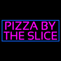 Blue Border Pizza By The Slice Leuchtreklame