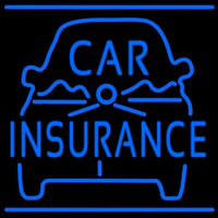 Blue Car Insurance Logo Leuchtreklame