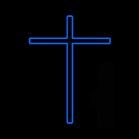 Blue Christian Cross Leuchtreklame