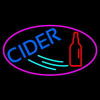 Blue Cider With Pink Oval Leuchtreklame