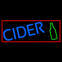 Blue Cider With Red Border Leuchtreklame
