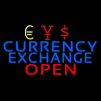 Blue Currency E change Red Open Leuchtreklame