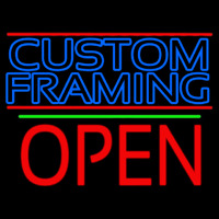 Blue Custom Framing With Lines With Open 1 Leuchtreklame