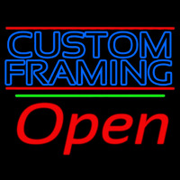 Blue Custom Framing With Lines With Open 2 Leuchtreklame