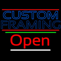 Blue Custom Framing With Lines With Open 3 Leuchtreklame