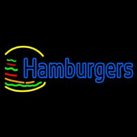 Blue Double Stroke Hamburgers Leuchtreklame