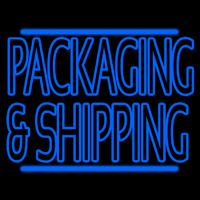 Blue Double Stroke Packaging And Shipping Leuchtreklame