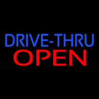 Blue Drive Thru Red Open Leuchtreklame