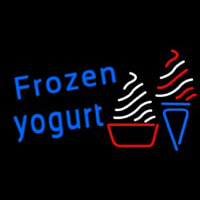 Blue Frozen Yogurt With Logo Leuchtreklame