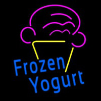 Blue Frozen Yogurt With Logo Leuchtreklame