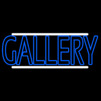 Blue Gallery With White Line Leuchtreklame