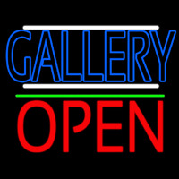 Blue Gallery With White Line With Open 1 Leuchtreklame