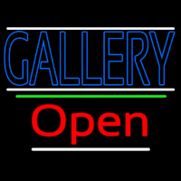 Blue Gallery With White Line With Open 3 Leuchtreklame