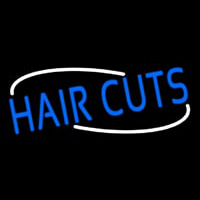 Blue Hair Cuts Leuchtreklame