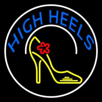 Blue High Heels With Logo Leuchtreklame