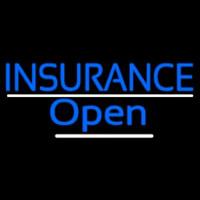 Blue Insurance Open White Line Leuchtreklame