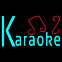 Blue Karaoke Red Musical Note Leuchtreklame