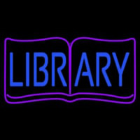 Blue Library Leuchtreklame
