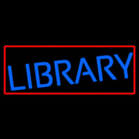 Blue Library Leuchtreklame