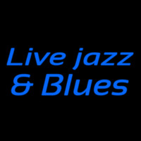Blue Live Jazz And Blues Cursive Leuchtreklame