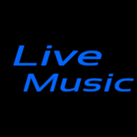 Blue Live Music Cursive 1 Leuchtreklame