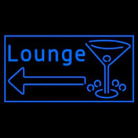 Blue Lounge With Arrow And Martini Glass Leuchtreklame
