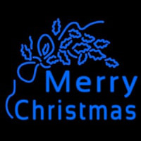 Blue Merry Christmas Leuchtreklame
