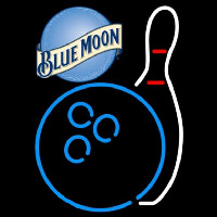 Blue Moon Bowling Blue White Beer Sign Leuchtreklame