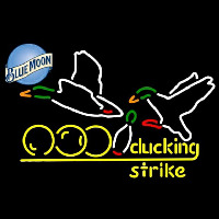 Blue Moon Bowling Sucking Strike Beer Sign Leuchtreklame
