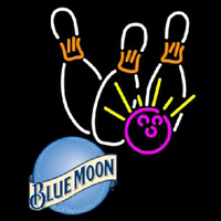 Blue Moon Bowling White Pink Beer Sign Leuchtreklame