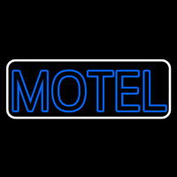 Blue Motel Double Stroke With White Border Leuchtreklame