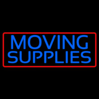 Blue Moving Supplies With Border Leuchtreklame