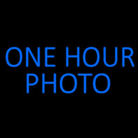 Blue One Hour Photo Block Leuchtreklame