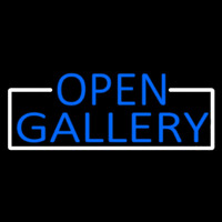 Blue Open Gallery With White Border Leuchtreklame