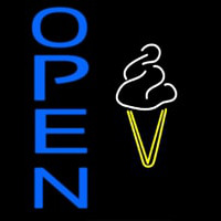 Blue Open Ice Cream Cone Leuchtreklame