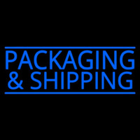 Blue Packaging And Shipping Leuchtreklame