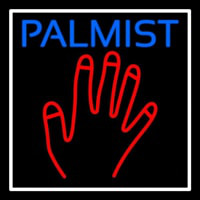 Blue Palmist Red Palm White Border Leuchtreklame