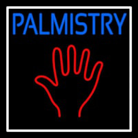 Blue Palmistry White Border Leuchtreklame