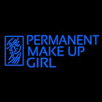 Blue Permanent Makeup Girl Leuchtreklame