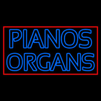 Blue Pianos Organs Block Red Border Leuchtreklame