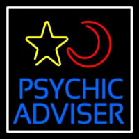 Blue Psychic Advisor With Logo White Border Leuchtreklame