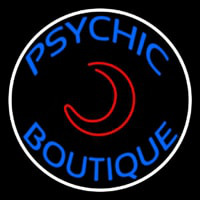 Blue Psychic Boutique White Border Leuchtreklame
