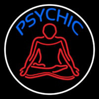 Blue Psychic Logo With Border Leuchtreklame