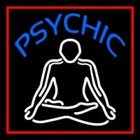 Blue Psychic Logo With Red Border Leuchtreklame