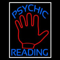 Blue Psychic Reading With White Border Leuchtreklame