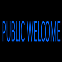 Blue Public Welcome Leuchtreklame