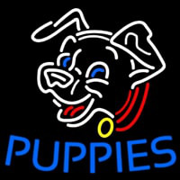 Blue Puppies Leuchtreklame
